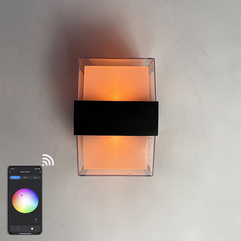 Tuya Graffiti Intelligent App Control RGBW Cambia colore Illuminazione per esterni Impermeabile IP65 Giardino Smart Wifi Lampada da parete a LED
