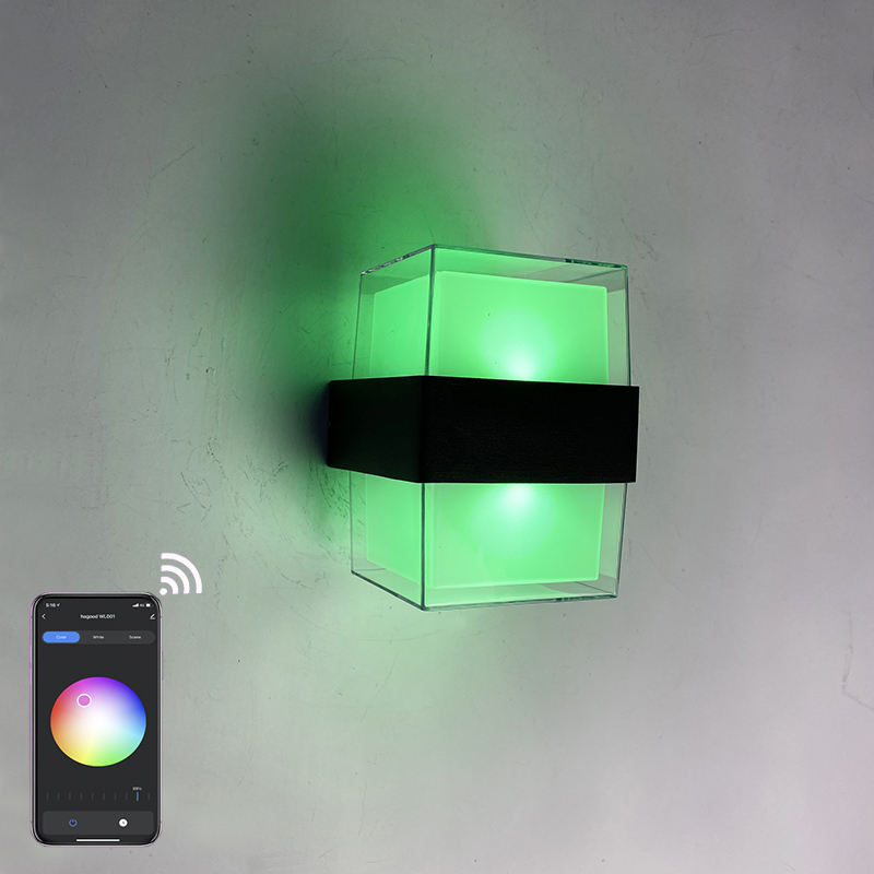Tuya Graffiti Intelligent App Control RGBW Cambia colore Illuminazione per esterni Impermeabile IP65 Giardino Smart Wifi Lampada da parete a LED