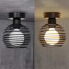 Plafoniere per interni in ferro vintage E27 per corridoio Corridoio Lampada da soffitto a LED retrò per interni per soggiorno camera da letto nera