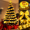 Luci a nastro a LED Ornamenti per l'albero di Natale Luci a stringa di fata Fiocco in pizzo fai-da-te per la lampada della decorazione natalizia di capodanno della casa di Navidad