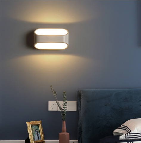 2023 New White Alluminio 5W RGB Lampada da parete su e giù per interni Wandlamp Colore fai da te con controller Lampada da parete per interni Lampada da parete RGB