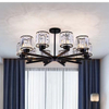 Lampadari moderni da 70 W lampadario di cristallo plafoniere camera da letto Lampada a sospensione a Led nera Design nordico Alluminio Lampada moderna luminosa Illuminazione Lampada da soffitto per soggiorno