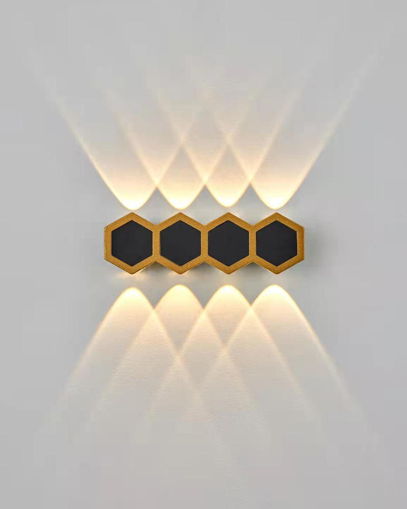 Lampade da parete Led Honeycomb Gold Black Light up and Down Corpo luminoso Lampada Stile di illuminazione Ufficio moderno Rohs Epistar Flusso di ingresso