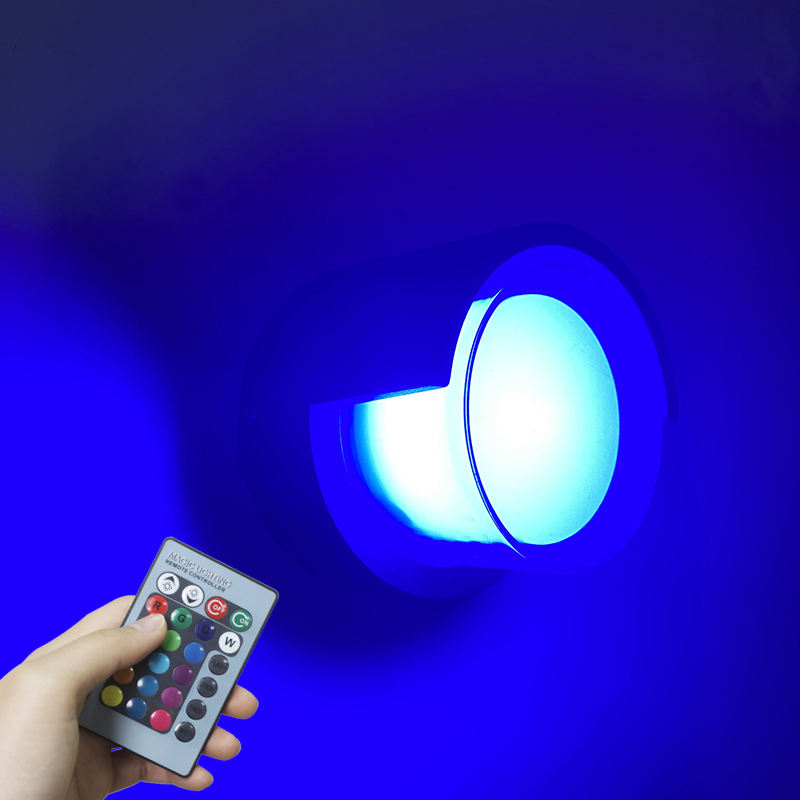 Nuova lampada da parete impermeabile in acrilico rotonda luce calda luce fredda RGB con decorazione controller moderna applique da parete