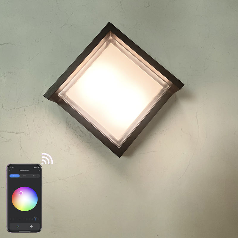 Stile minimalista Tuya Smart WiFi Lampada da parete a LED 10W RGBW Outdoor Indoor APP Applique da giardino impermeabile dimmerabile