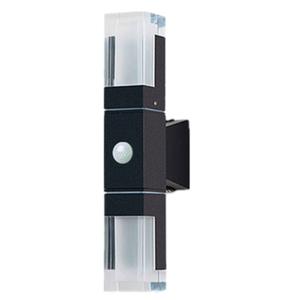 Moden lampada da parete per esterni impermeabile PIR applique da parete con sensore di movimento Portico da giardino corpo lampada in alluminio nero