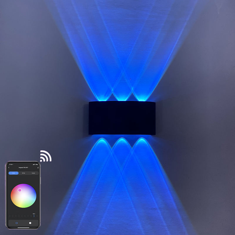 Applique da parete per interni Telecomando APP Lampada da parete a LED dimmerabile compatibile con Bluetooth RGBW Utilizzato per decorazioni natalizie AC85-265V