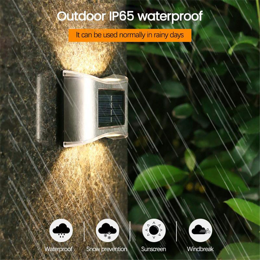 Lampada solare 6LED IP65 Lampada da esterno impermeabile Lampada da parete per cortile per la decorazione della villa da giardino Lampada da parete da giardino a LED