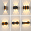 6W 12W LED Applique da esterno Impermeabile IP65 Portico Lampada da parete da giardino Camera da letto interna Decorazione da comodino Lampade di illuminazione Alluminio