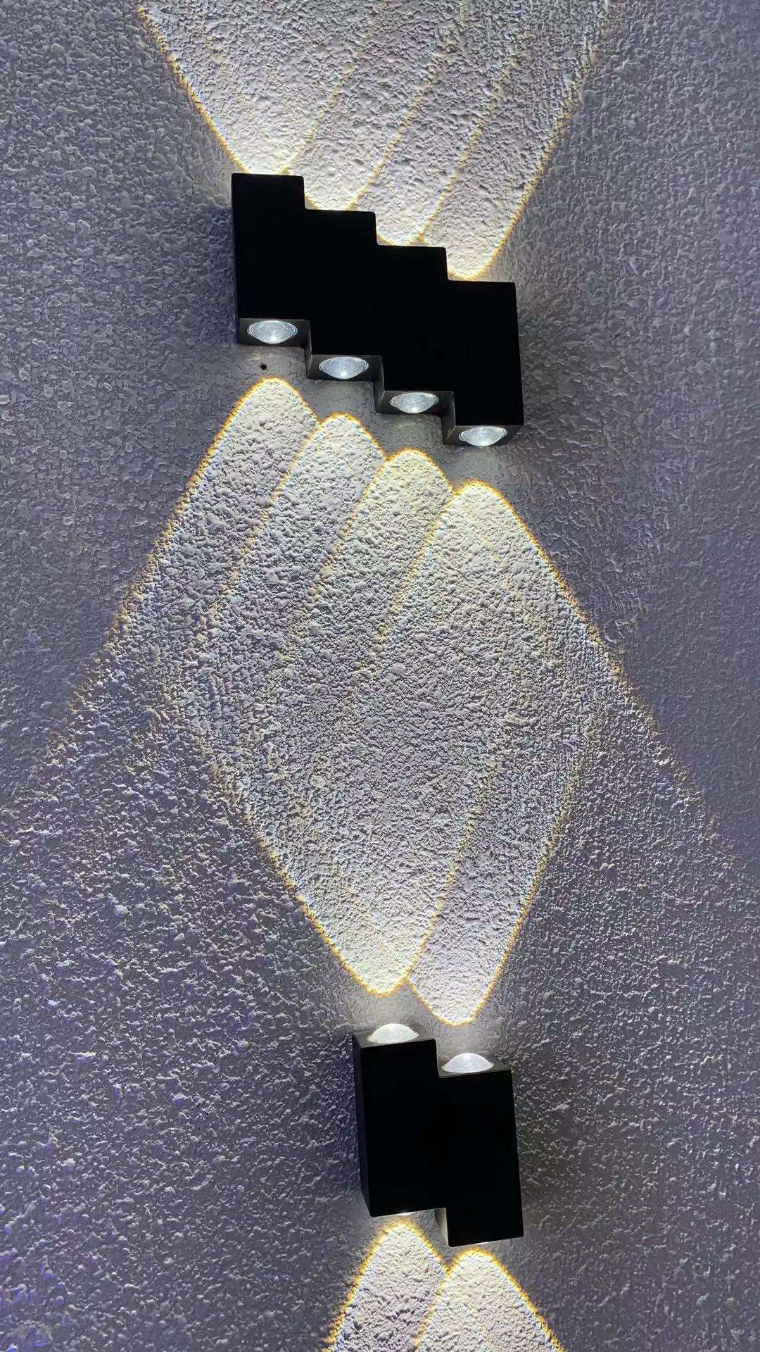 Lampada da parete per scale impermeabile a luce decorativa a LED 4 e moderna luce notturna per esterni Lampada da parete a LED per esterni Parete impermeabile