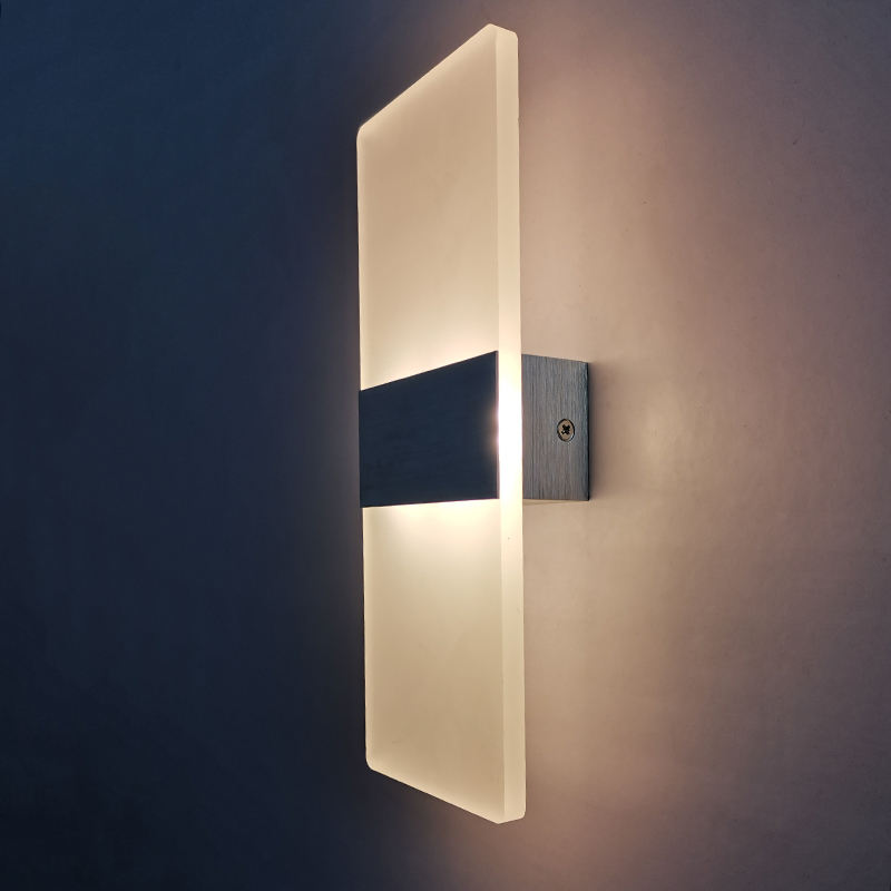 Lampada da parete in acrilico 6W Lampada da parete rotonda in acrilico Lampada da parete rettangolare in acrilico Lampada da parete a LED per soggiorno Camera da letto Illuminazione ristorante dell'hotel