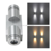 2x1W AC85-265V Lampada da parete a LED moderna in alluminio Lampada da parete Applique a specchio per la decorazione o l'illuminazione della parete interna