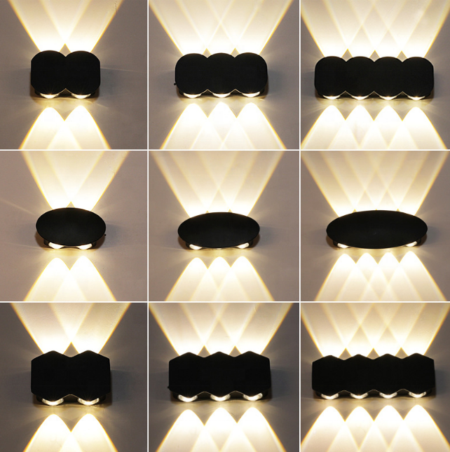 Moderna applique da parete a LED su e giù per l'illuminazione Cube Sconce Lamp Fixture Mount Indoor Outdoor Home Room Camera da letto Decorazione dell'illuminazione dell'hotel