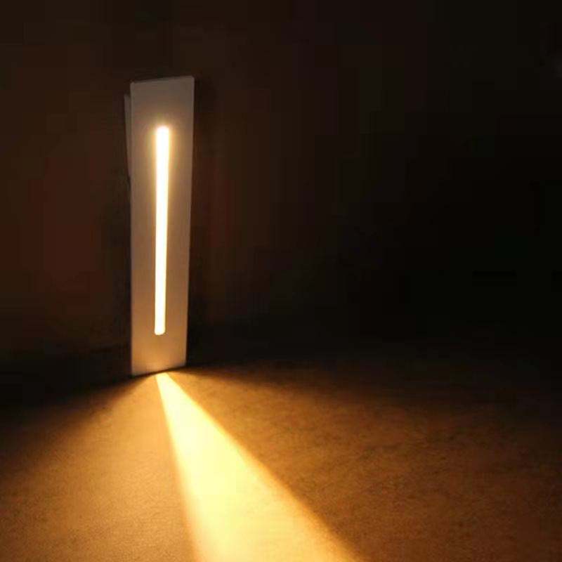 Ancoraggio a LED da incasso per esterni scaletta per gradini luce per gradini da parete a strisce lunghe in alluminio luce notturna ad angolo per interni luci per scale interne