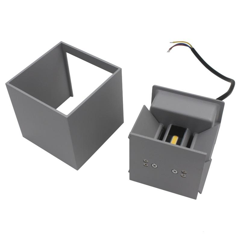 Lampada da parete a LED orientabile a parete IP65 grigia per esterni