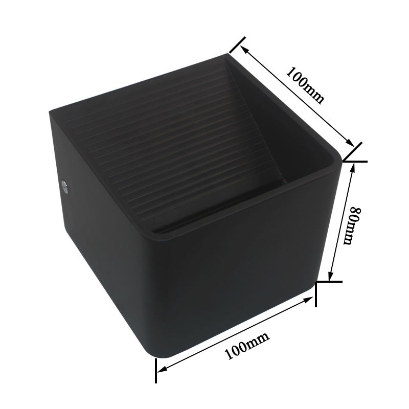 Lampada da parete a led cubo 3W in ceramica nera su e giù per decrotazione interna con prezzo di fabbrica Lampada da parete Illuminazione moderna