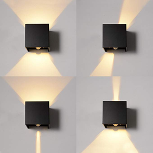 Nuova applique da parete a LED a cubo con sensore di movimento 12W Luce calda Impermeabile per esterni Regolabile Su e giù Camera da letto continua Loft vogue