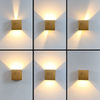 Lampada da Parete Sali e Giù 12W Impermeabile da Esterno Giardino Ip65 Luce Led Spazzolato Oro Argento Grigio