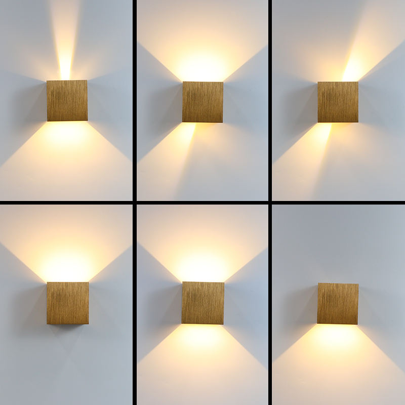 Lampada da Parete Sali e Giù 12W Impermeabile da Esterno Giardino Ip65 Luce Led Spazzolato Oro Argento Grigio