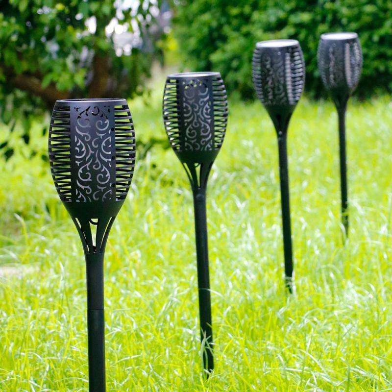 Luci solari a led per esterni tremolanti torcia a fiamma danzante illuminazione solare lampada impermeabile per la decorazione del giardino paesaggio prato percorso