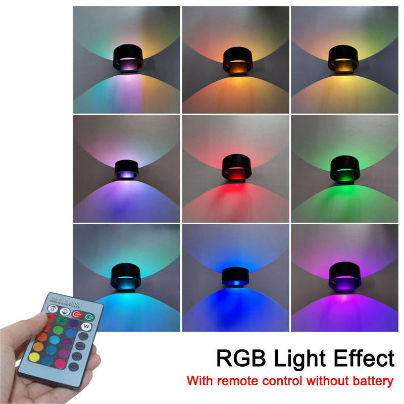 5W AC85-265V Circle applique da parete RGB con controller per illuminare la decorazione di interni