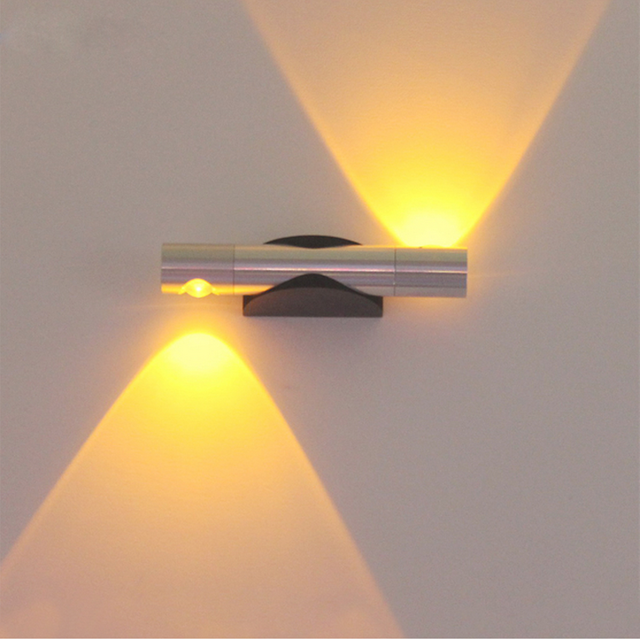Moderna 6W LED Lampada da parete per interni Riparo in alluminio Illuminazione domestica Camera da letto Soggiorno Corridoio Decorare applique da parete AC85-265V Ruota