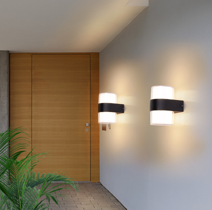 New Round 6W Lampada da parete a led impermeabile in acrilico da giardino Decorazione per esterni Porta d'ingresso Illuminazione Sconce