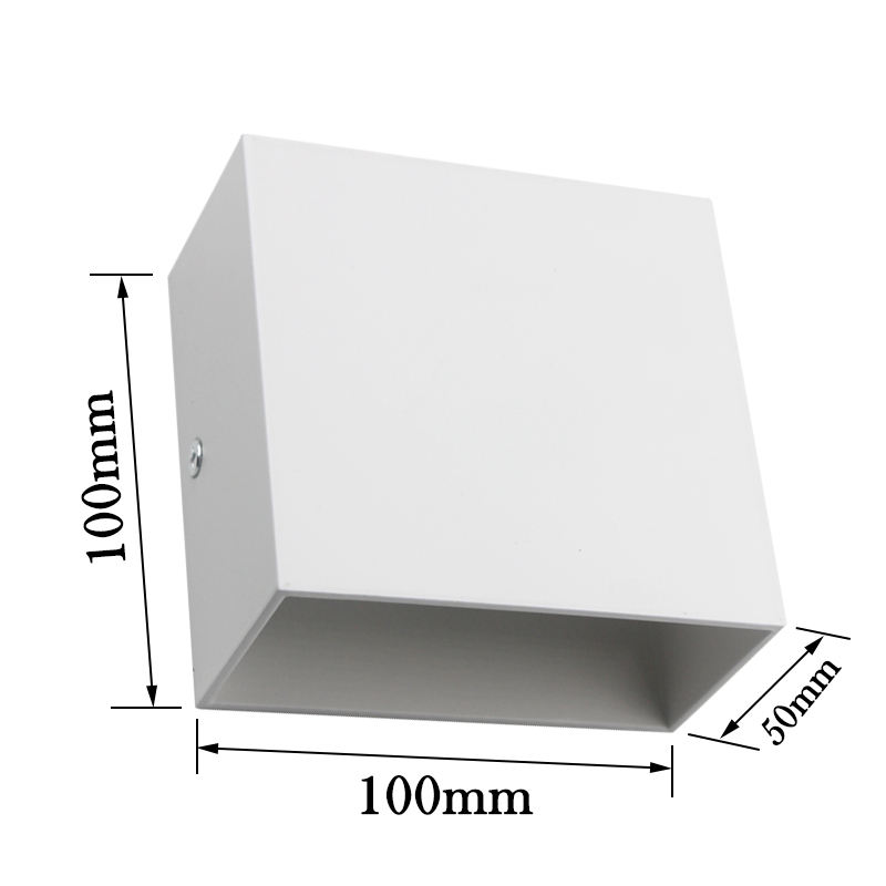 Cube CoB 6W LED Up And Down Wall Sconce AC85-265V Camera da letto Comodino Cubo Applique da parete per interni Decorazione in alluminio Apparecchio di illuminazione