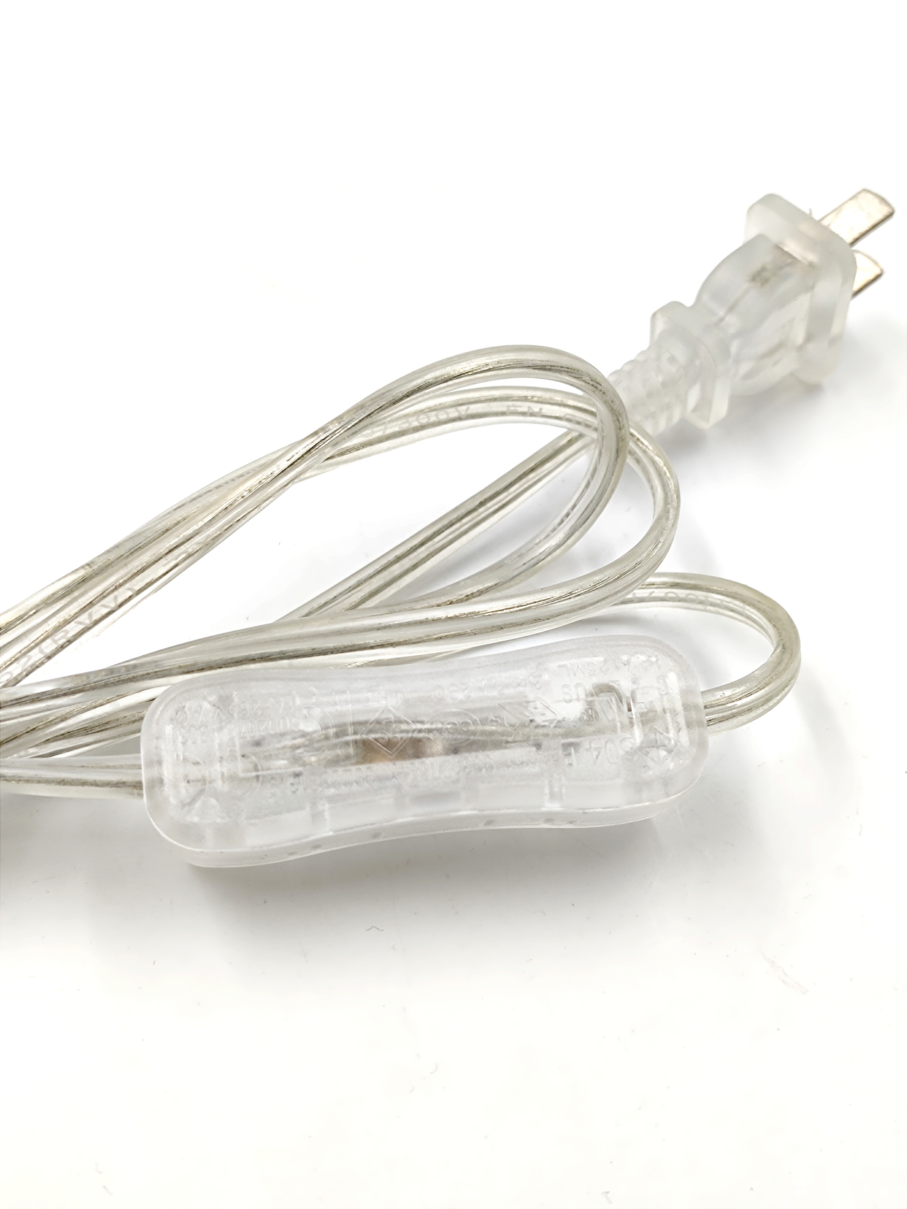 Spina filo trasparente 303 Interruttore E14 Corpo nudo Spina EU / EU / US Spina cavo lampada sale himalayano Portalampada sale himalayano