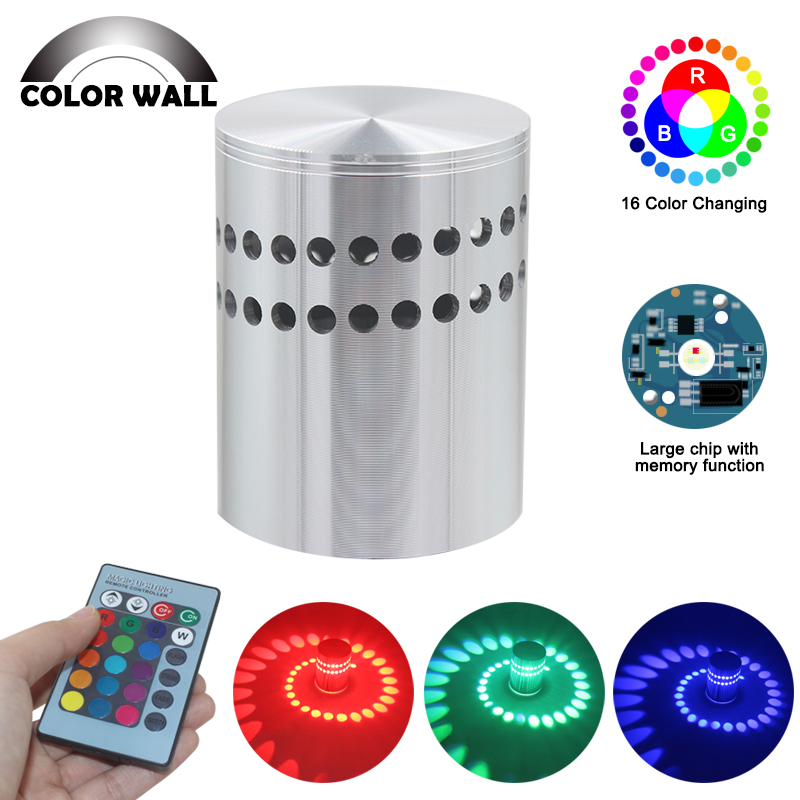 Applique da parete a led con foro a spirale