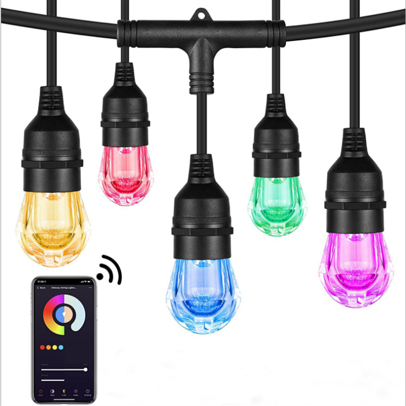 Luci a stringa solare a LED Decorazione natalizia Lampadina IP65 Lampada da patio impermeabile Ghirlanda per mobili da giardino all'aperto