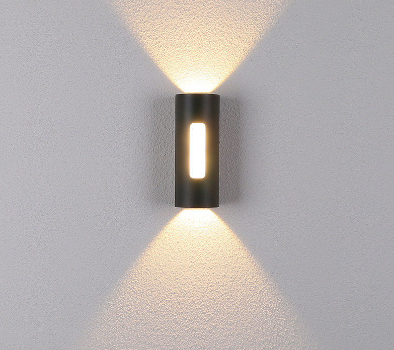 Nero Bianco Decorazione Applique Murale Quadrato Quadrato Arrotondato Su E Giù Luce Ip65 Impermeabile Accanto Lampada Da Parete A Led Cilindrico