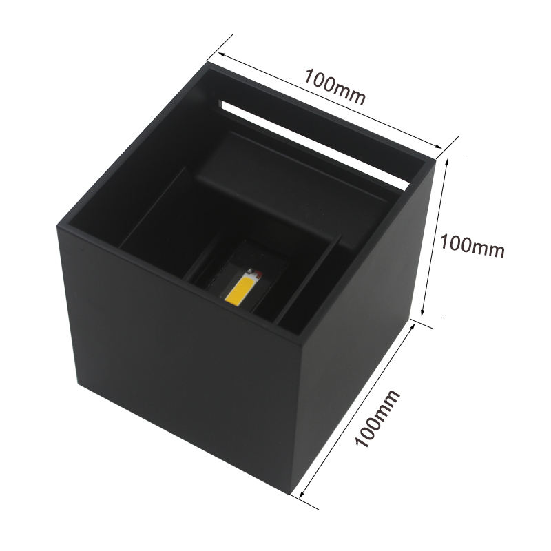 Stile industriale 12W AC85-265V Impermeabile IP65 Fascio regolabile in alluminio Lampada da parete impermeabile per esterni LED Cubo Popolare