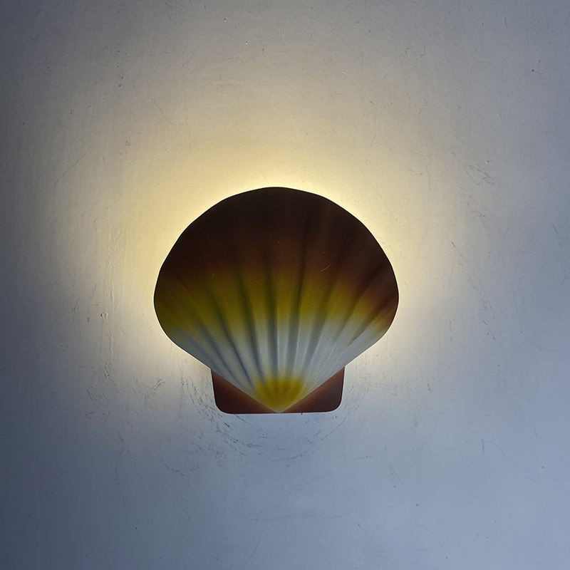 2023 Lampada da parete impermeabile per esterno a conchiglia RGB 5W in stile tropicale Applique da parete piccola per la decorazione del cortile del giardino