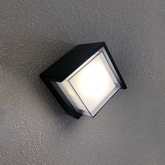 Lampada a led decorativa Illuminazione da parete quadrata in acrilico Lampada da parete impermeabile per interni con luce notturna per esterni in alluminio