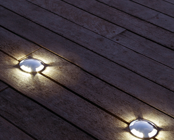 Lampada sepolta a trasmissione luminosa a LED 1W lampada da terra per illuminazione esterna a prova di pioggia da giardino incorporata nel cortile