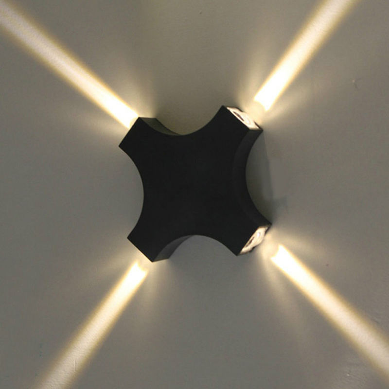 4W Luce notturna da comodino a traversa Decorazione industriale RGB applique da parete a led da giardino IP65 up down luci