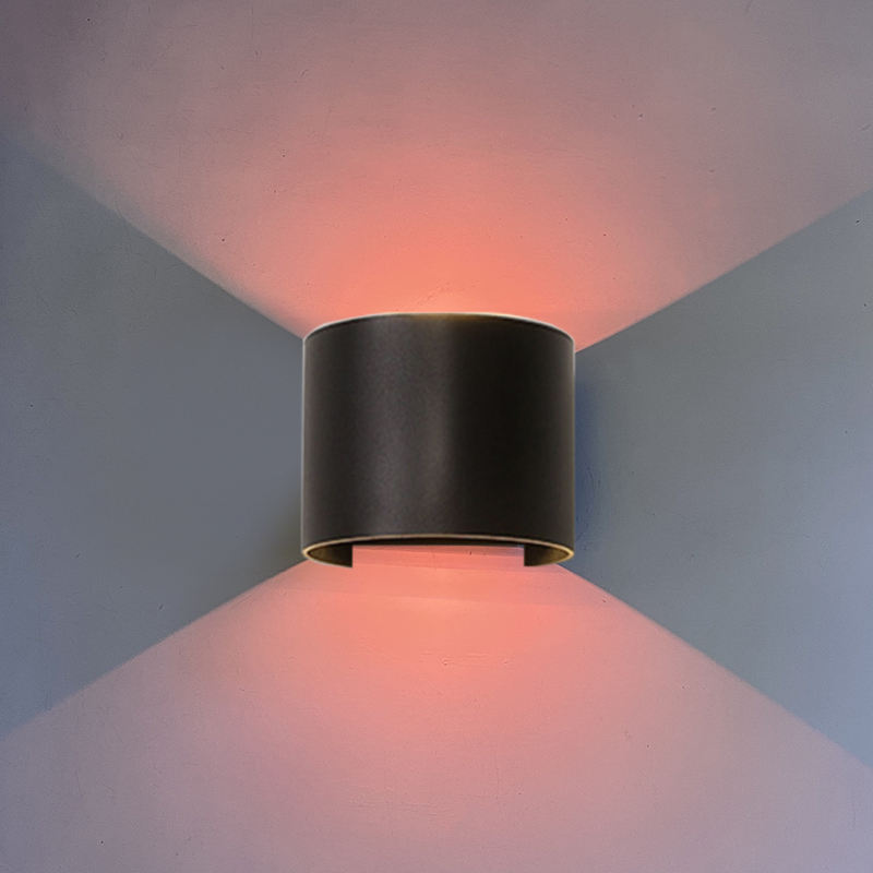 APP Control Smart Applique da parete a LED Lampada da parete regolabile rotonda Lampada da giardino per esterni IP65 Moderna applique da parete a LED da 9 W Su e giù Applique da parete a LED a parete Luci controllate da app
