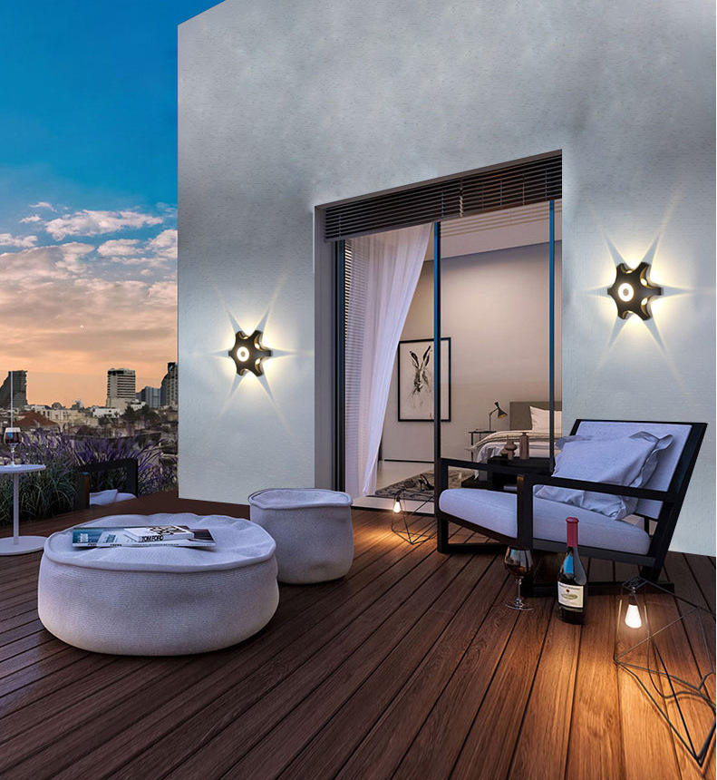 2023 Lampada da parete a led in alluminio per esterni IP65 impermeabile Up Down applique da parete per casa scala camera da letto comodino bagno corridoio illuminazione