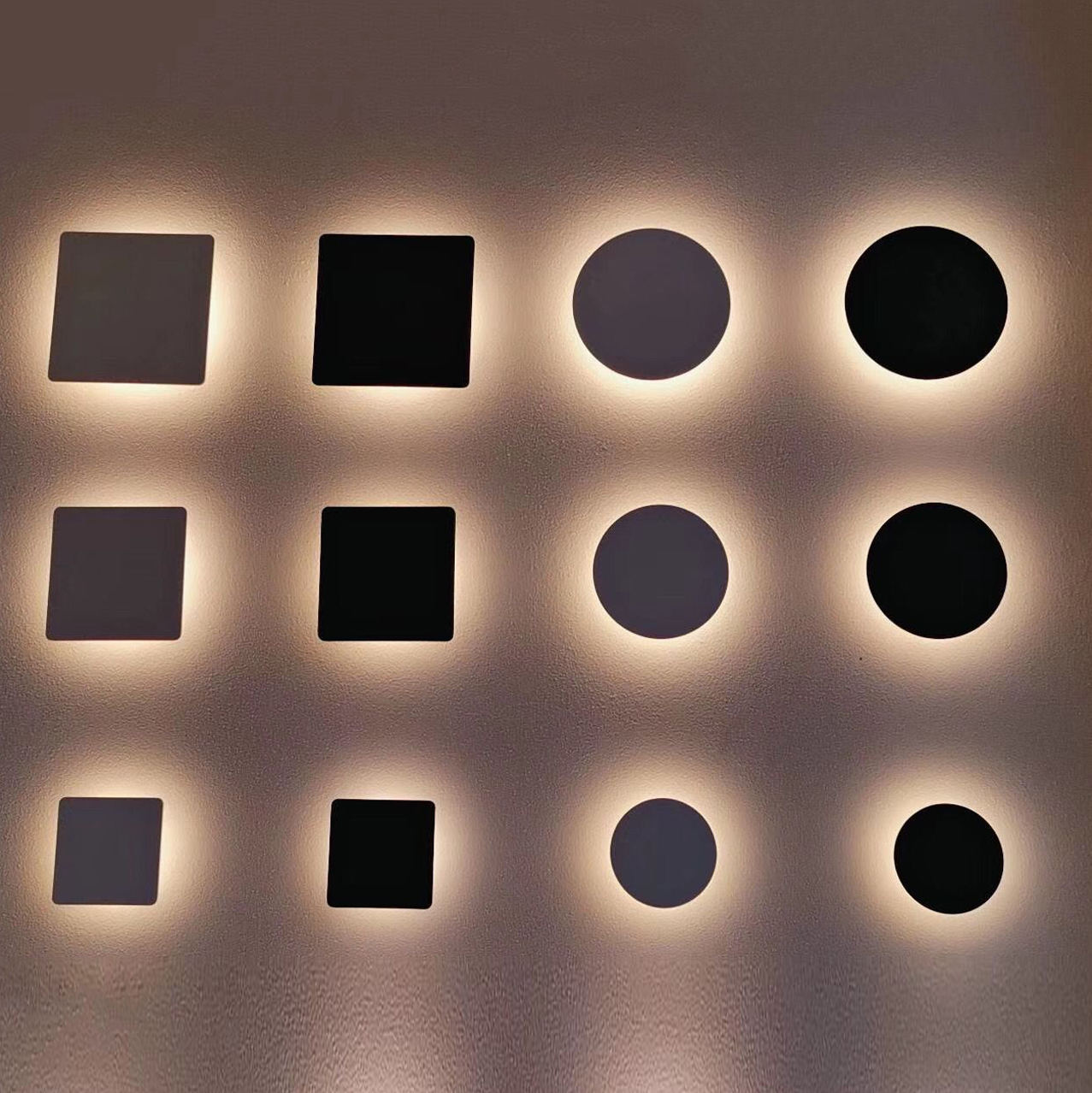 Moderna lampada da parete Eclipse con luci a led da 150 mm e luce notturna decorativa per interni