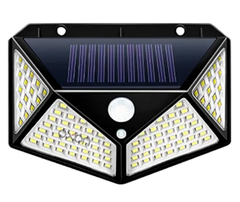 Lampada da parete solare 100LED cortile lampada solare a emissione di luce a quattro lati lampada da esterno impermeabile a induzione del corpo umano