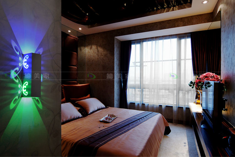 2023 nuovo arrivo 6W doppia farfalla alluminio led applique da parete per interni applique da parete bellezza camera sfondo fiore luce notturna