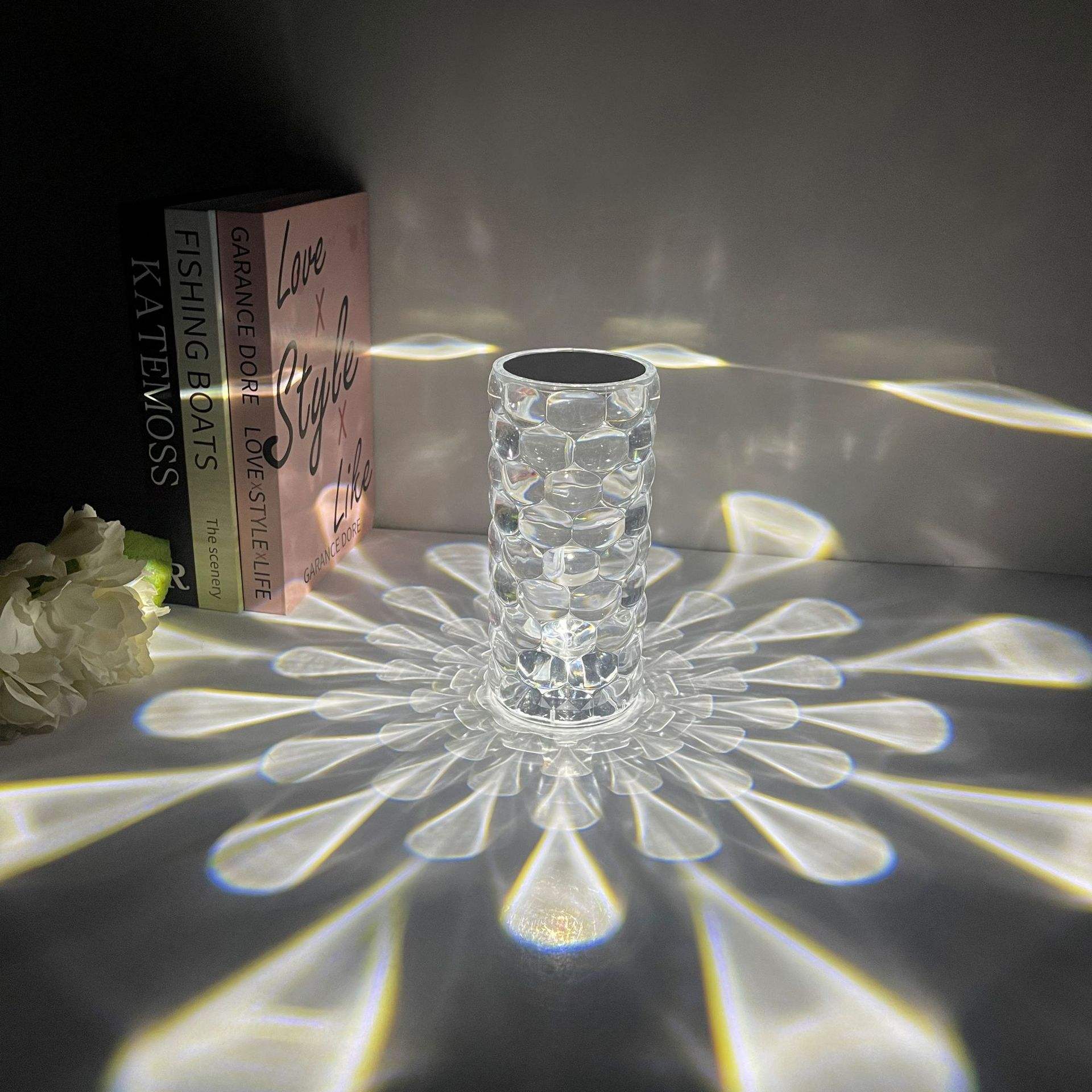 Lampada da comodino in cristallo trasparente moderna in acrilico di lusso a led con controllo tattile Lampada da comodino a luce notturna Ricaricabile Cena romantica Amazon