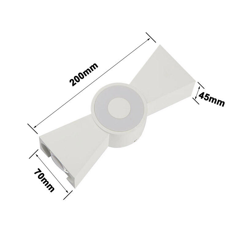 Luce a led di vendita calda Lampada da parete impermeabile Horn e moderna luce notturna per esterni in lampada da parete su e giù di alta qualità