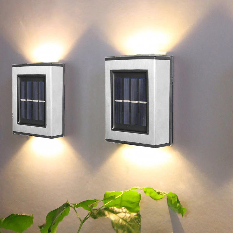 Vendita calda Bella nero impermeabile IP65 applique da parete solare per scale esterne Corridoio per lampada da parete decorativa da giardino