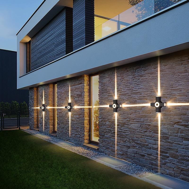 Cross stars design moderno Un raggio di luce da esterno giardino IP65 lampada da parete a led impermeabile 4W/12W Parete esterna decorativa