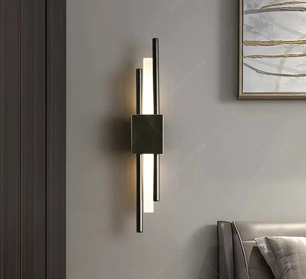 6W Lampada da parete a striscia lunga soggiorno sfondo parete studio camera da letto lampada da comodino semplice moderna luce nordica griglia creativa di lusso