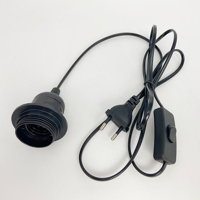 E27 303 Interruttore Cavo a mezzo dente Cavo Cavo di commutazione della luce Spina Pulsante di accensione Interruttore Cavo di linea da 1,8 m Lampada a LED Modello spina UE USA