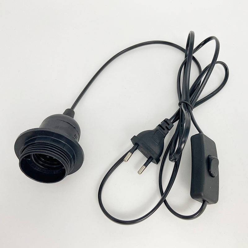 E27 303 Interruttore Cavo a mezzo dente Cavo Cavo di commutazione della luce Spina Pulsante di accensione Interruttore Cavo di linea da 1,8 m Lampada a LED Modello spina UE USA