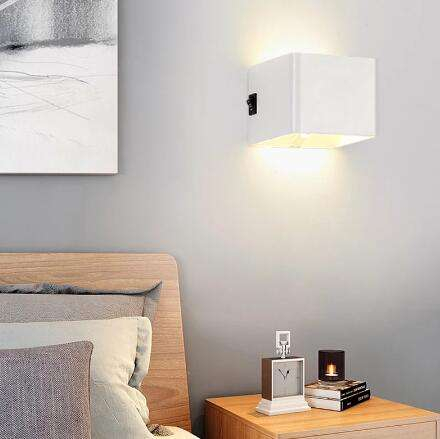 5W Sensore di movimento Led Night Light Lampada da parete ricaricabile per interni lampada da comodino usb lampada da comodino con porta usb lampada da comodino con lampade da comodino usb con 